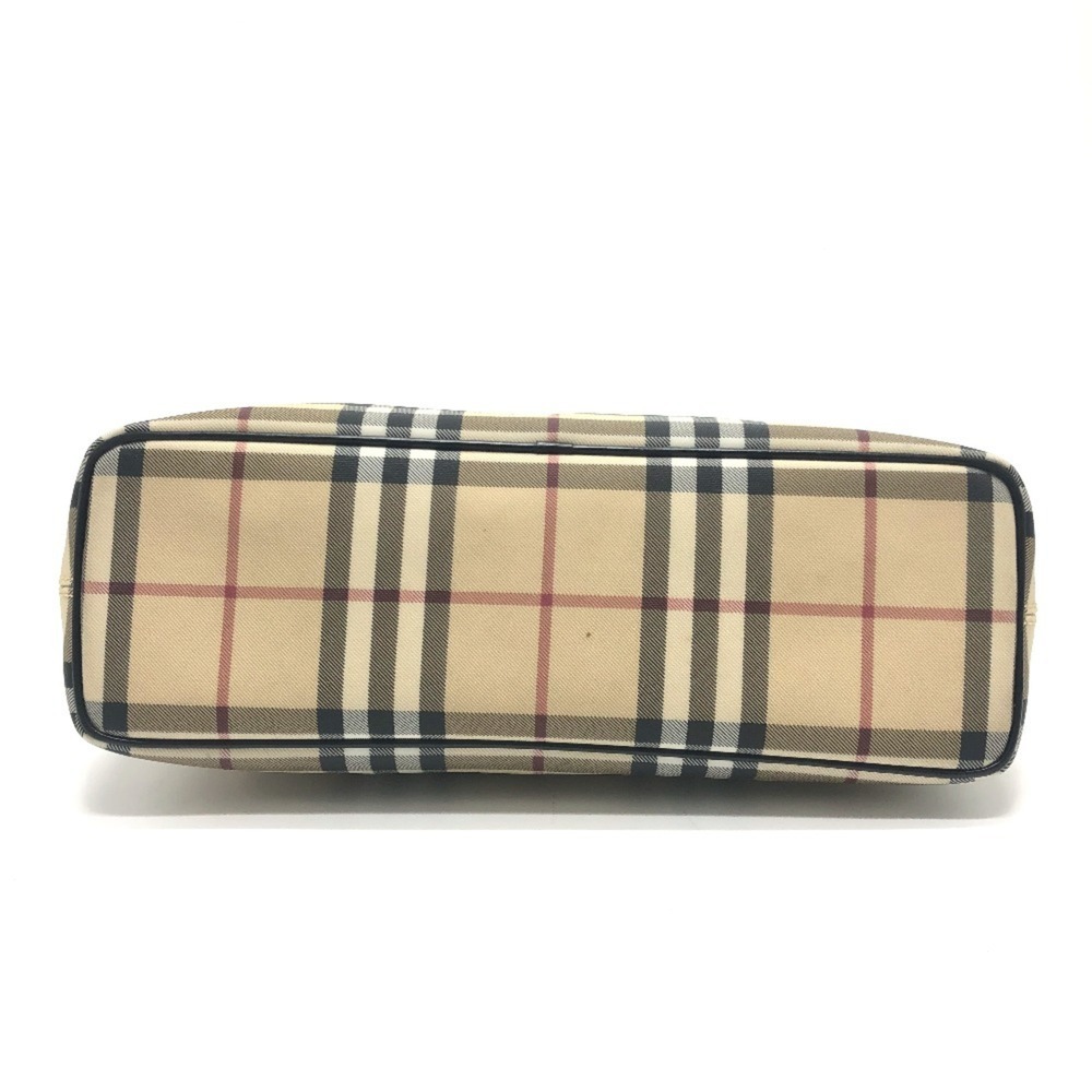 BURBERRY Check Tote Bag in PVC/Leather, Women's, Beige - Picture 4 of 14